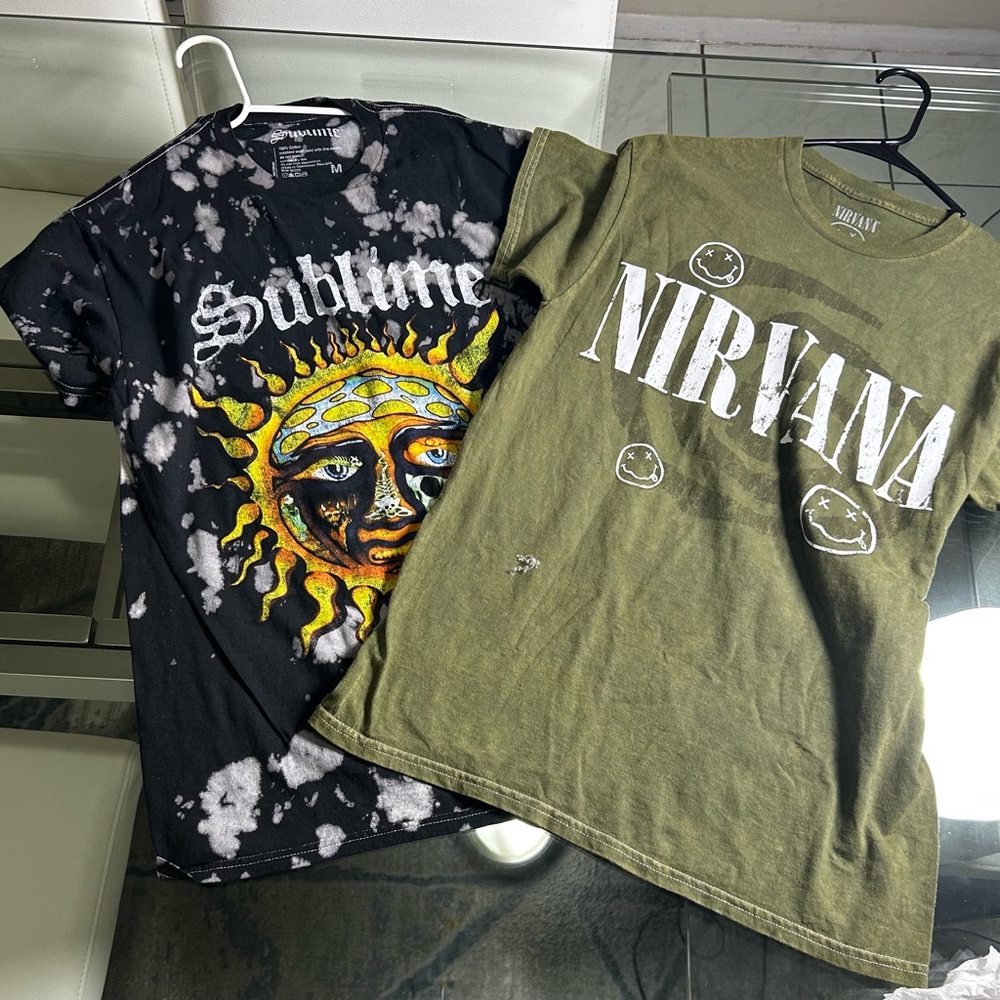 Band T-shirt Bundle Sublime and Nirvana Graphic T-Shirts NWOT